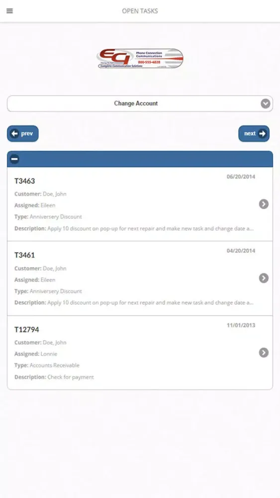 Tangkapan layar ECI Communications