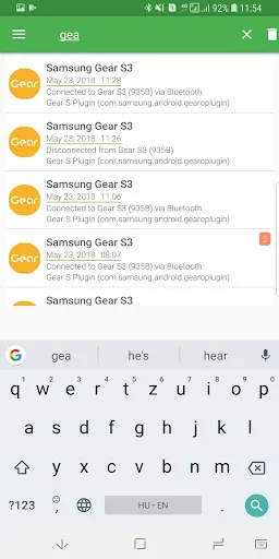 Notification History Screenshots