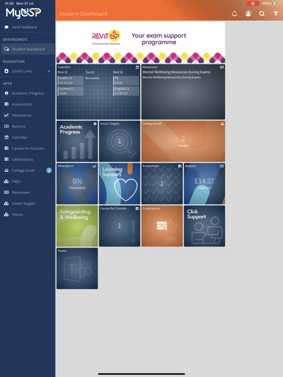 ภาพหน้าจอของ MyUSP iPad 