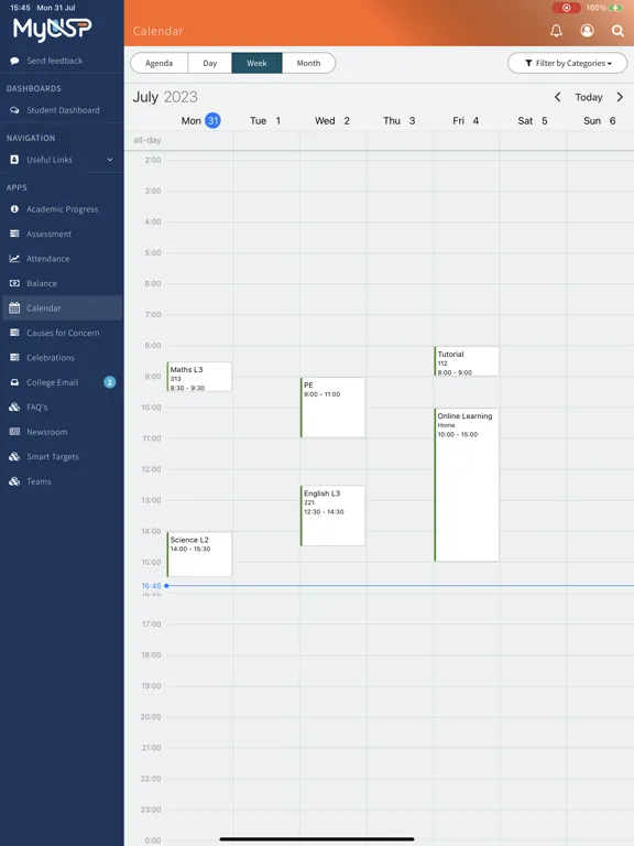 ภาพหน้าจอของ MyUSP iPad 