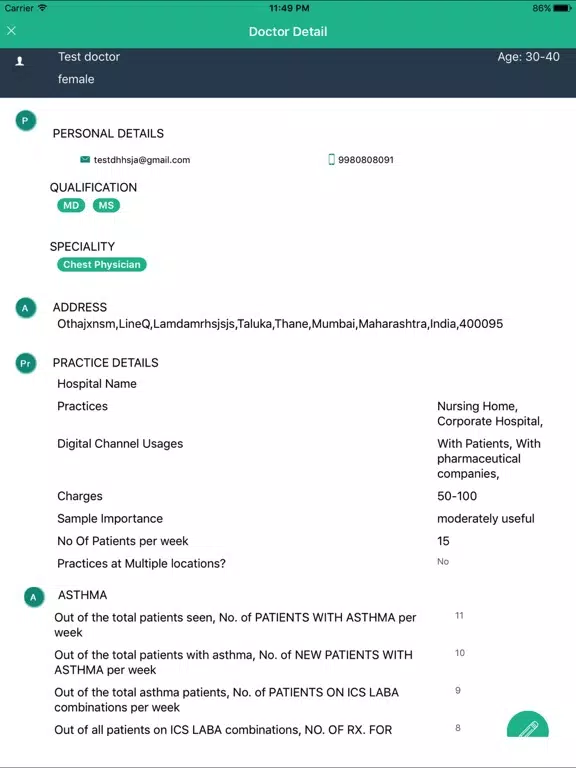 MyDocData Vitalis/Xterna iPad  स्क्रीनशॉट