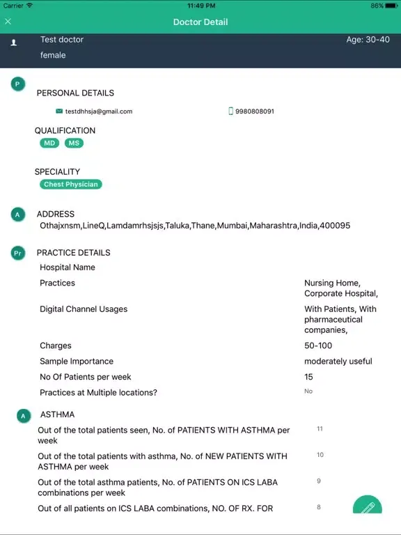Screenshot di MyDocData Vitalis/Xterna iPad 