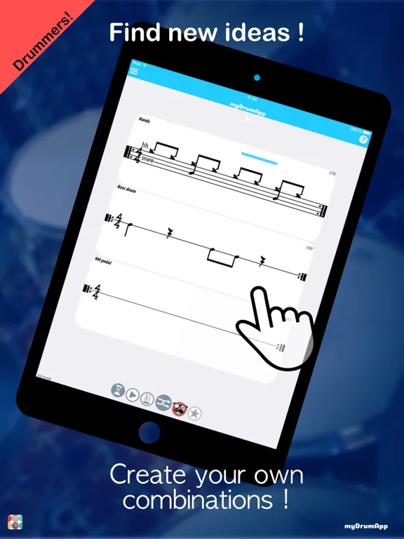 Ảnh chụp màn hình của myDrumApp - Drum Practice iPad 