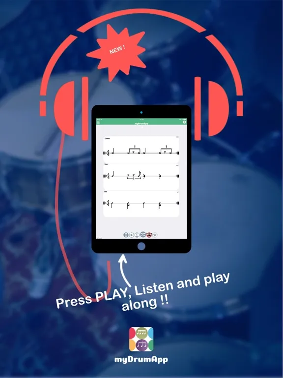 Ảnh chụp màn hình của myDrumApp - Drum Practice iPad 