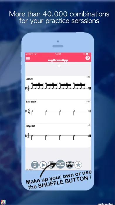 Ảnh chụp màn hình của myDrumApp - Drum Practice