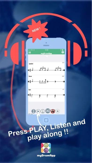 Ảnh chụp màn hình của myDrumApp - Drum Practice
