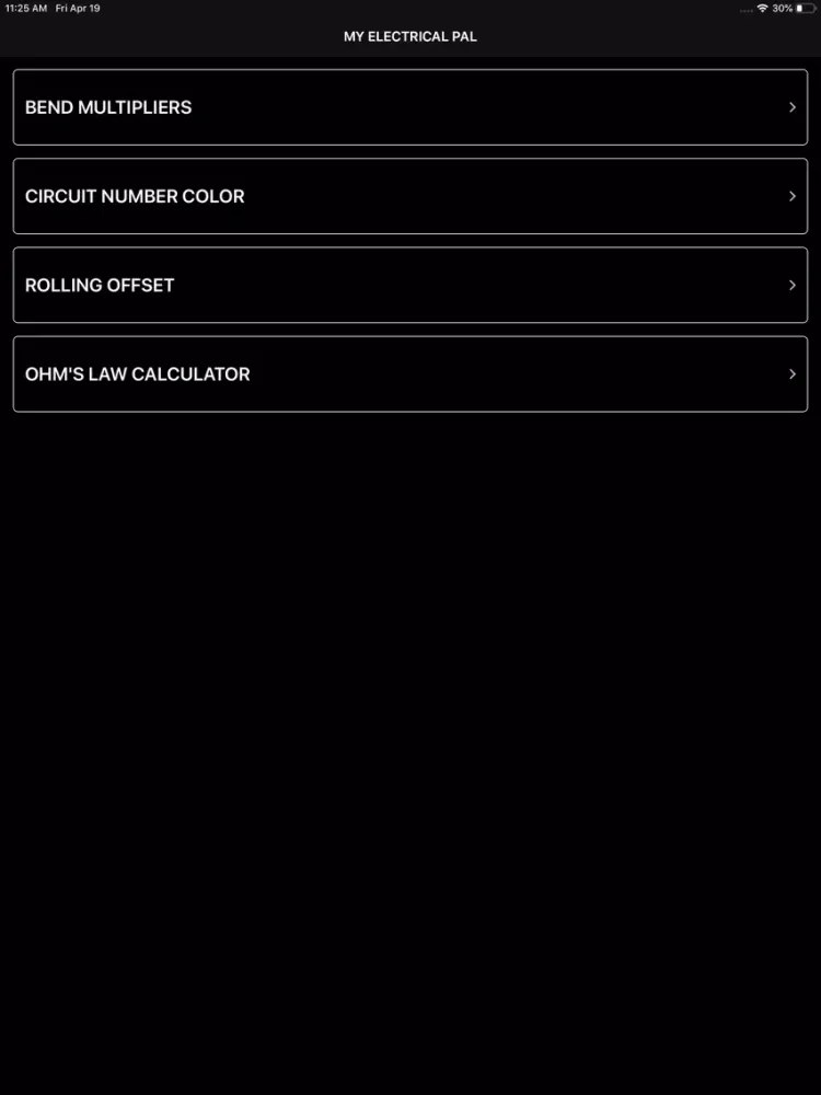 My Electrical Pal iPad  Screenshots