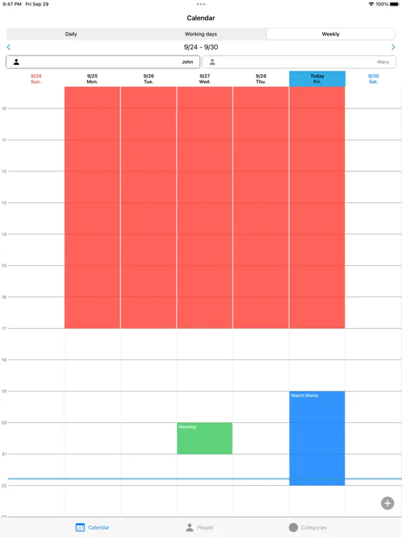 ภาพหน้าจอของ Multi-Schedule Tracker iPad 