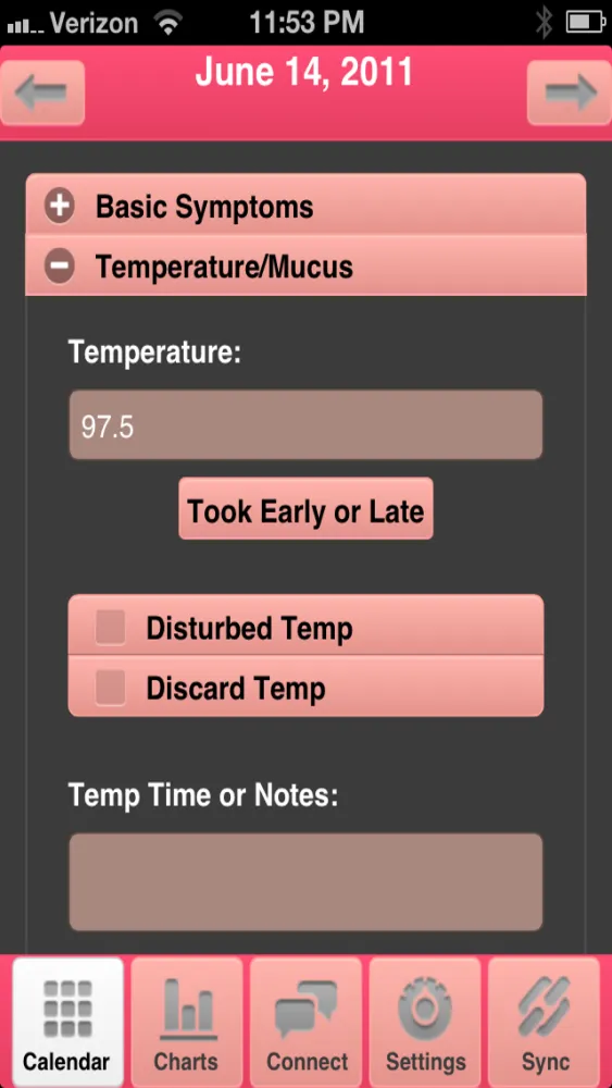 My Fertility Charts Screenshots