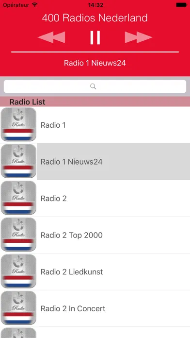 Tangkapan skrin 400 Radios Nederland (NL): Nieuws, Muziek, Voetbal