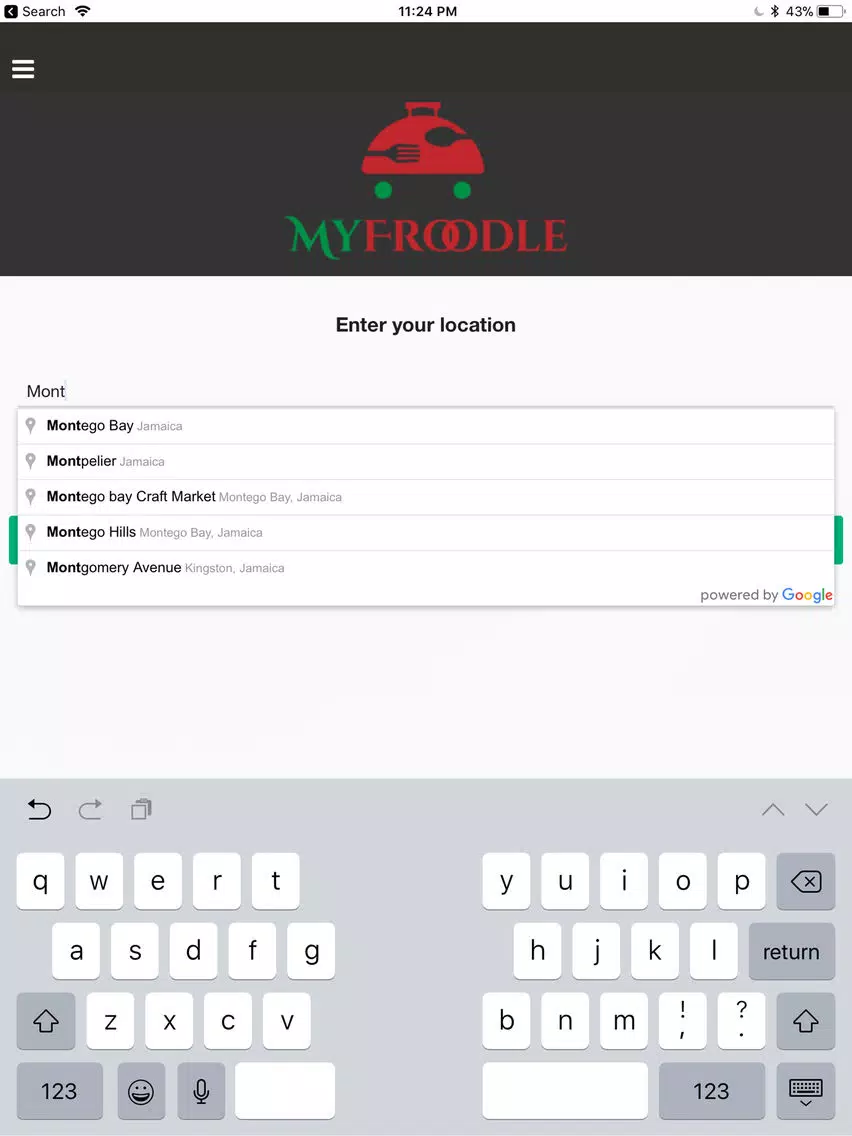 MyFroodle Food Ordering App iPad  سکرین شاٹس