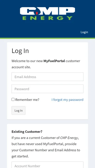CMP Energy Online Portal Screenshots