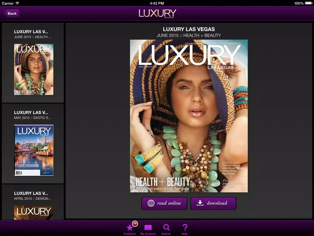 Luxury Las Vegas Magazine iPad  স্ক্রিনশট