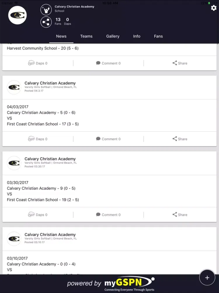 Capturas de pantalla de CCA Sports iPad 
