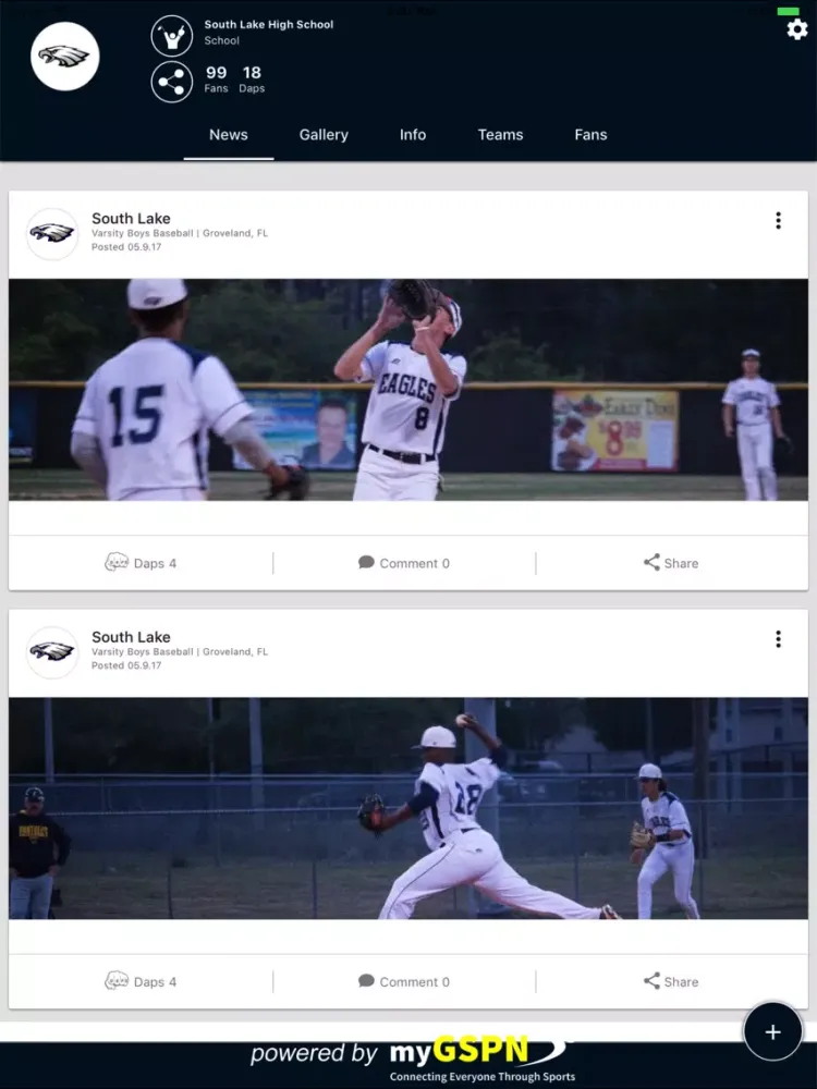 Tangkapan skrin SLHS Athletics iPad 