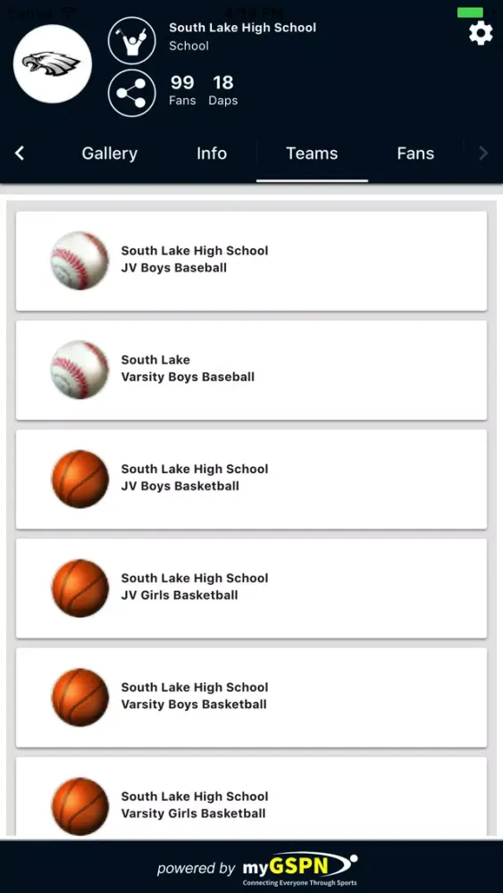 Tangkapan skrin SLHS Athletics