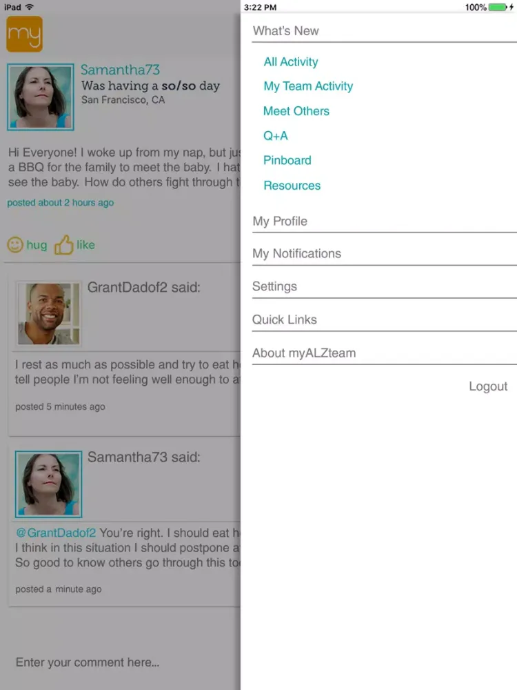 Alzheimer's Support iPad  স্ক্রিনশট