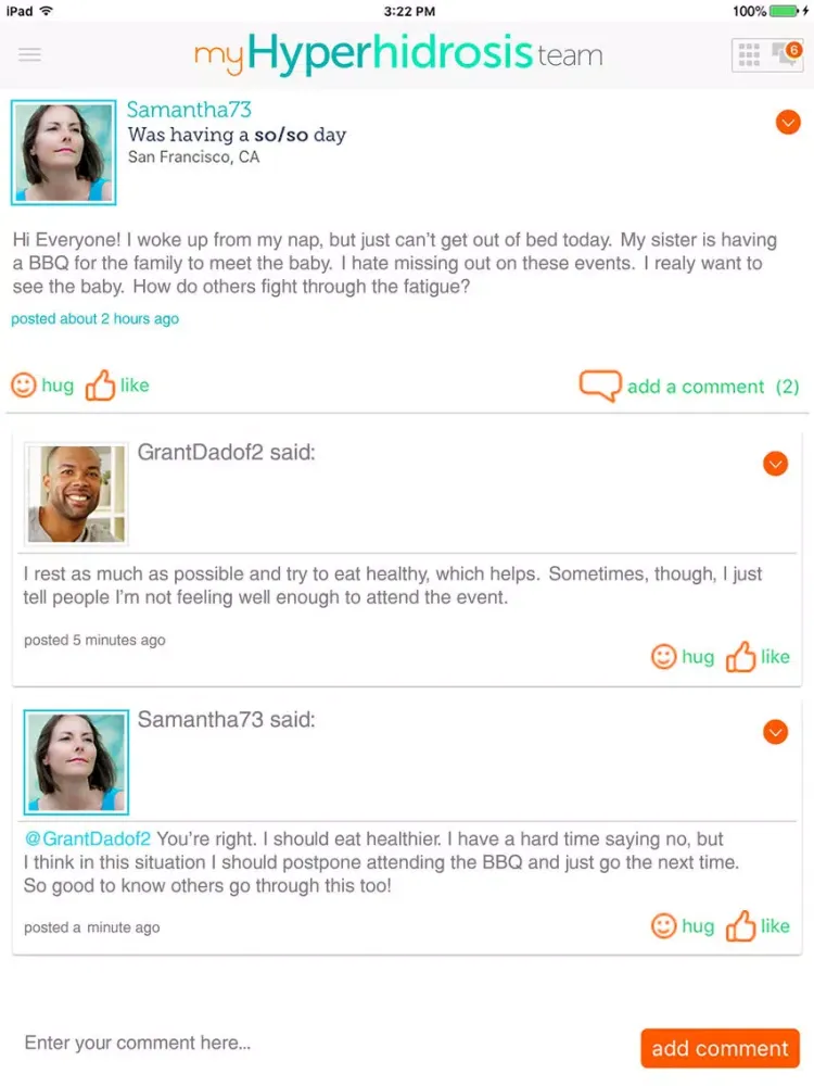 Hyperhidrosis Support iPad  স্ক্রিনশট
