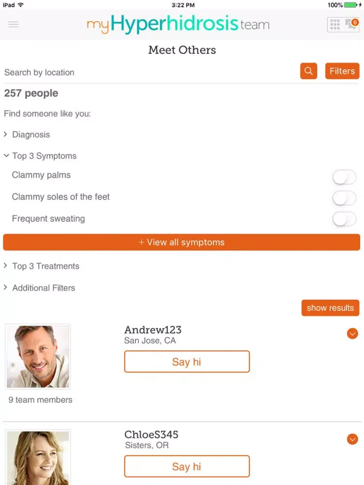 Hyperhidrosis Support iPad  স্ক্রিনশট