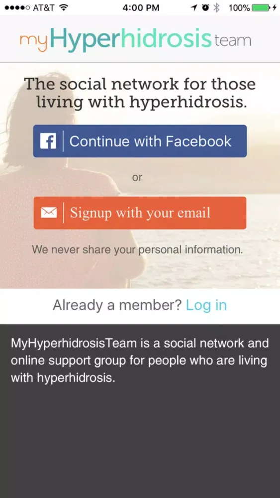 Hyperhidrosis Support স্ক্রিনশট