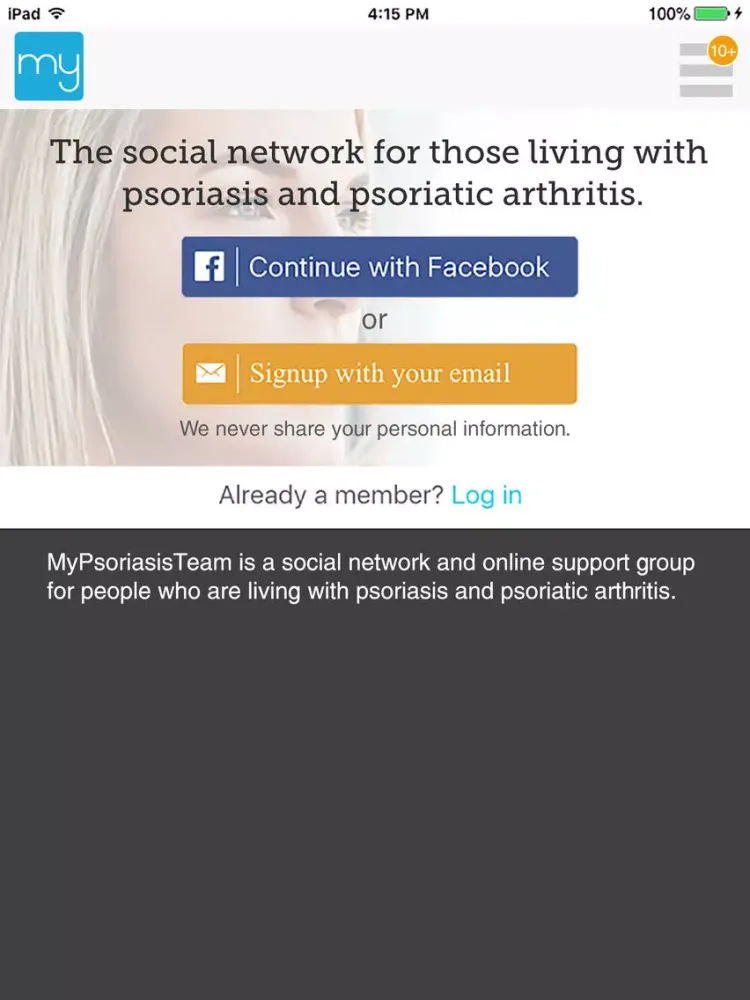 Screenshot di Psoriasis Social Network iPad 