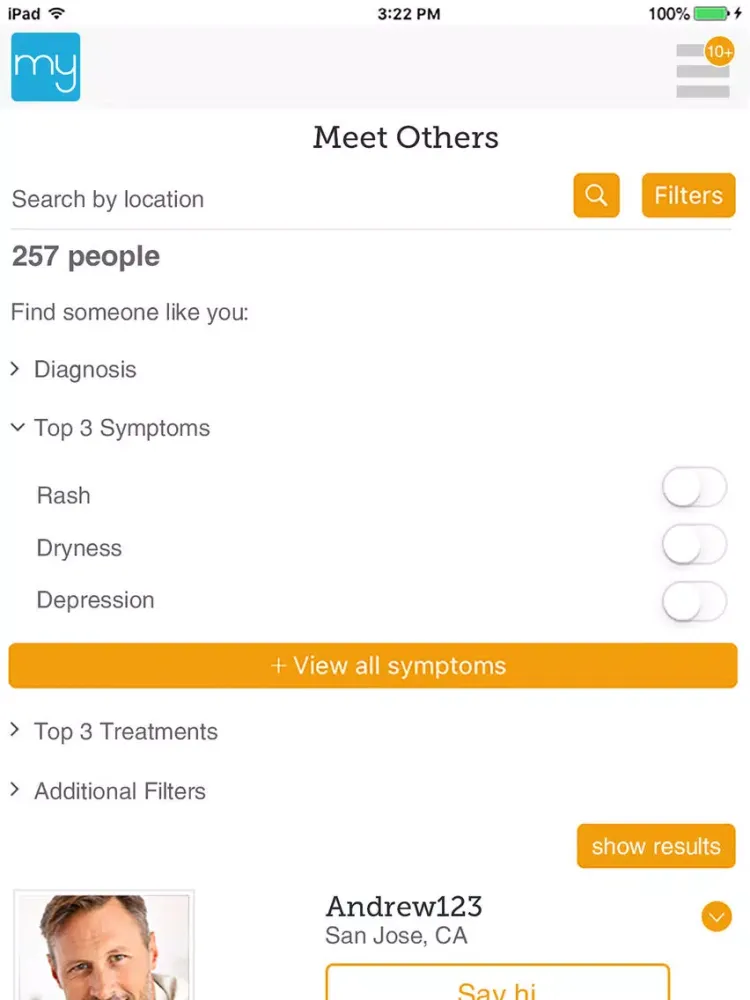 Screenshot di Psoriasis Social Network iPad 