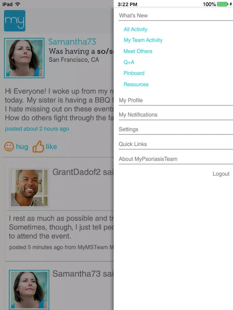 Screenshot di Psoriasis Social Network iPad 