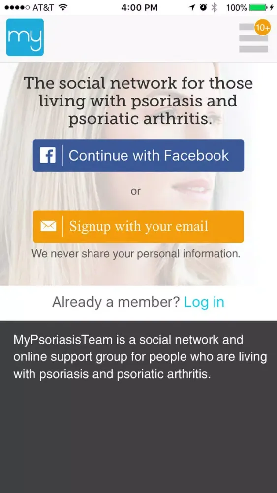 Screenshot di Psoriasis Social Network