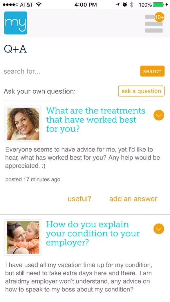 Screenshot di Psoriasis Social Network