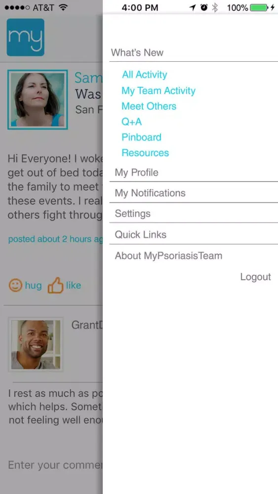 Screenshot di Psoriasis Social Network