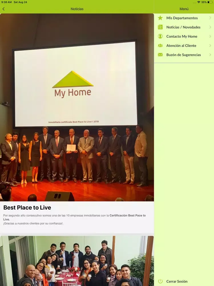 Capturas de tela do MyHome OI iPad 