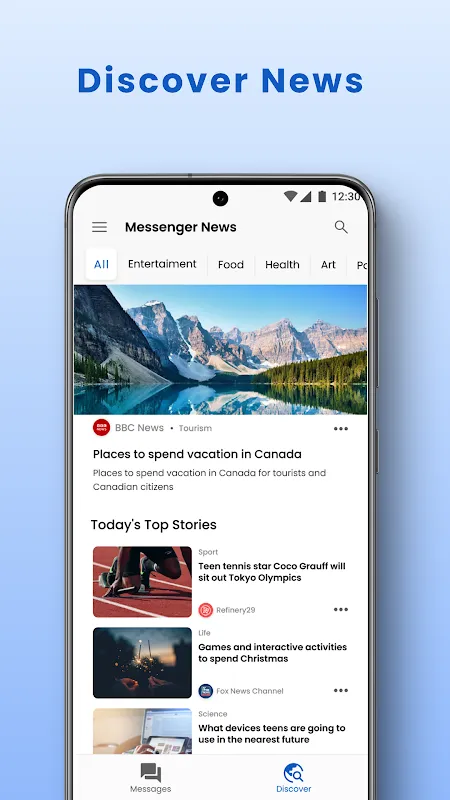 Zrzuty ekranu Messenger Home