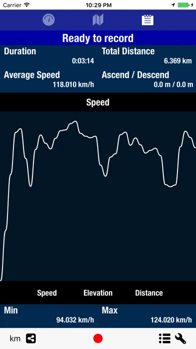 Скриншоты GeoLogger - GPS Speed Tracker
