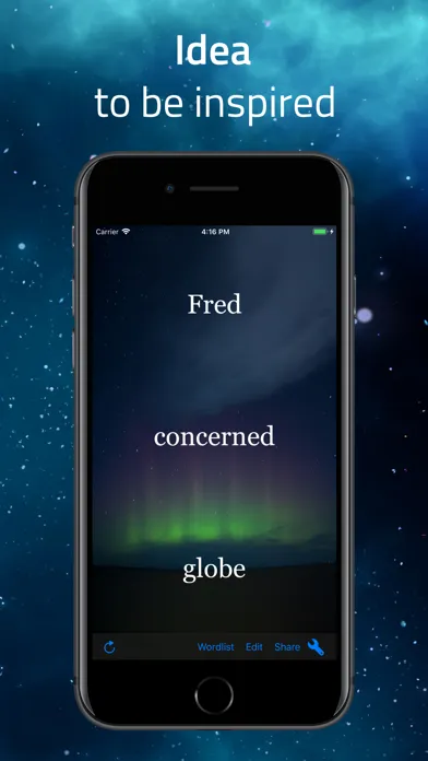 Capturas de tela do InspireMe - Word Generator