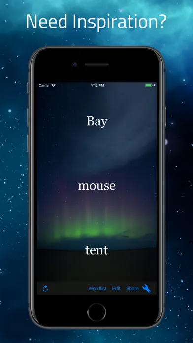 Capturas de tela do InspireMe - Word Generator