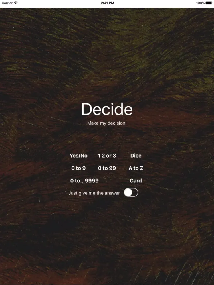Ảnh chụp màn hình của Decide - Make my decision! iPad 