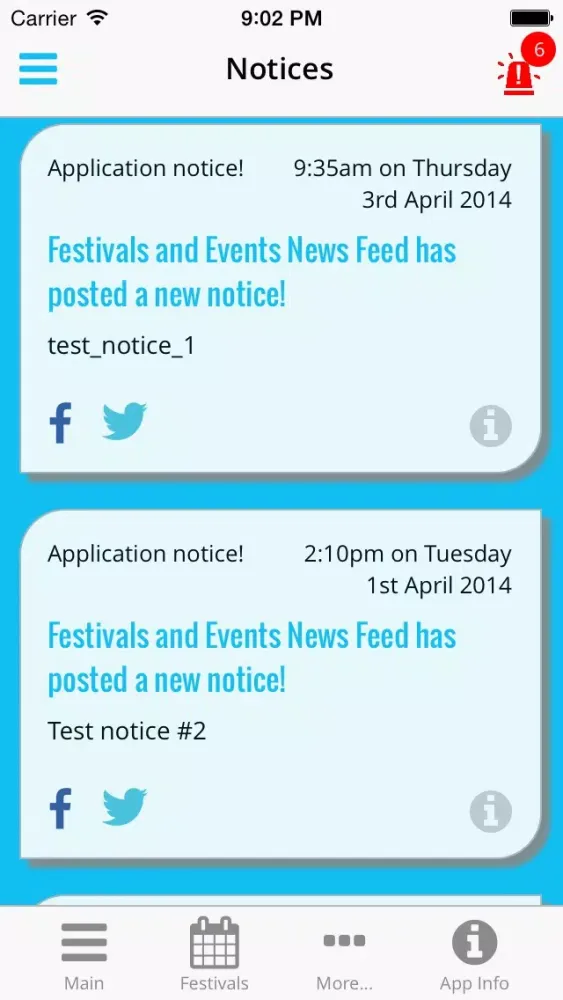 Zrzuty ekranu NC Festivals and Events