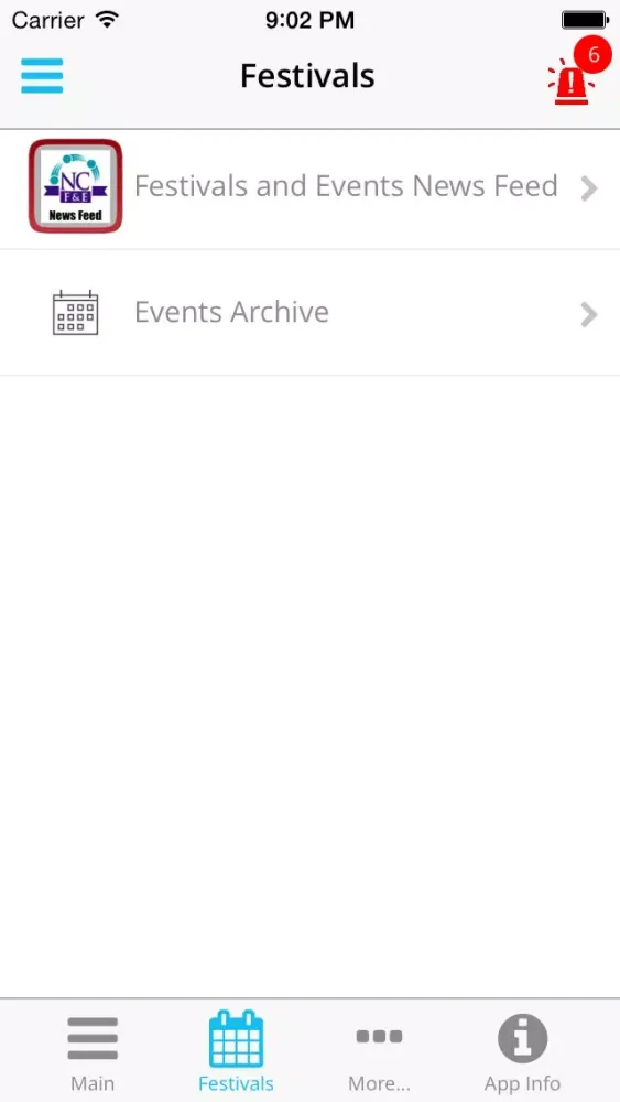 Zrzuty ekranu NC Festivals and Events