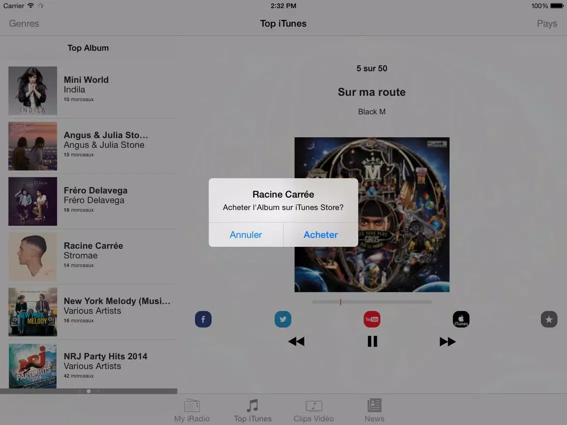 My iRadio - Écoutez la radio en direct iPad 应用截图
