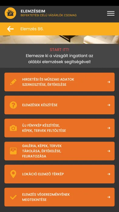 Screenshot di Ingatlan Elemző Rendszer