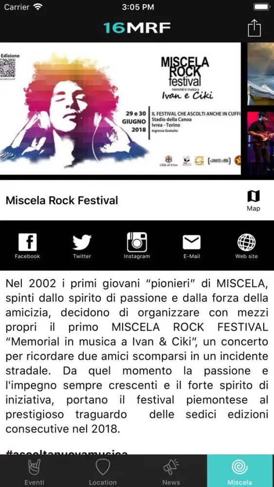 Ảnh chụp màn hình của Miscela Rock Festival