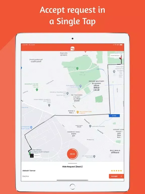 Capturas de tela do Myla Service Provider iPad 