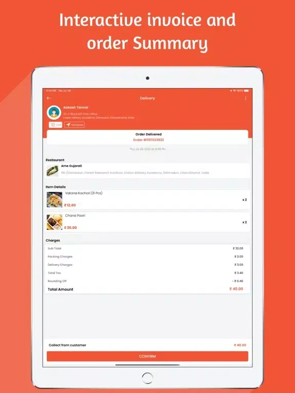 Capturas de tela do Myla Service Provider iPad 
