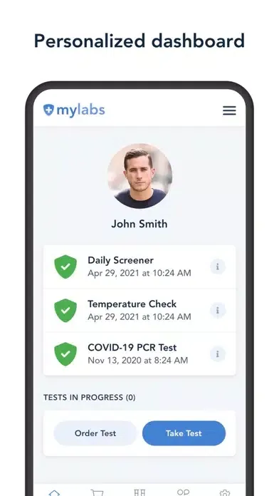 Captures d'écran de MyLabs - Lab Tests