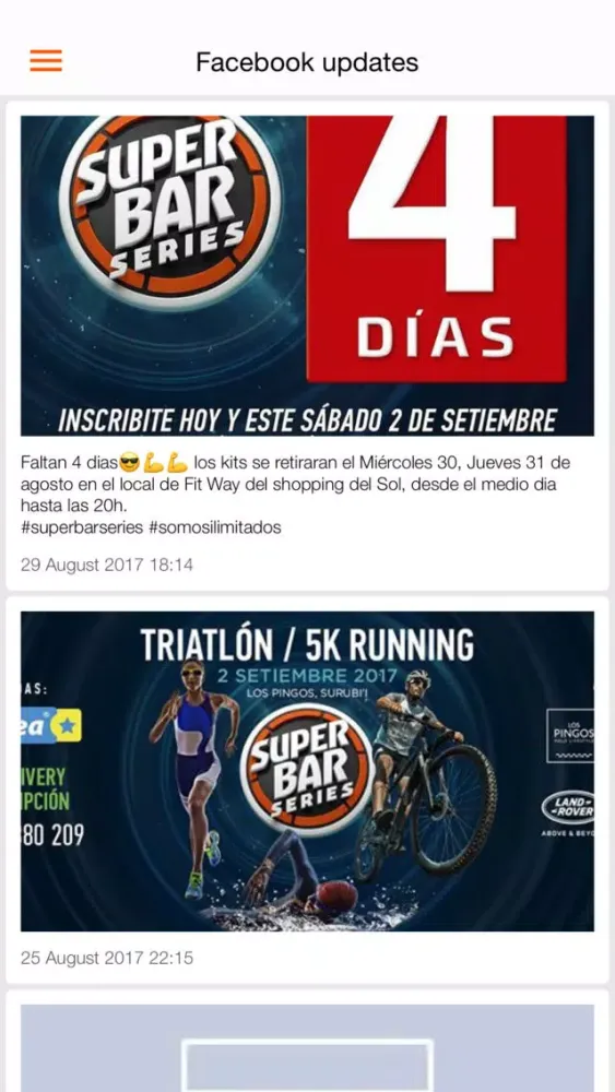 Tangkapan skrin Super Bar Series
