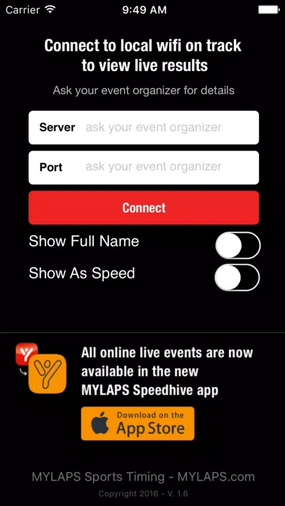 MYLAPS Live Timing Wifi Ekran Görüntüleri