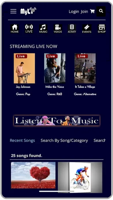 ภาพหน้าจอของ My Listening Party (MyLP)