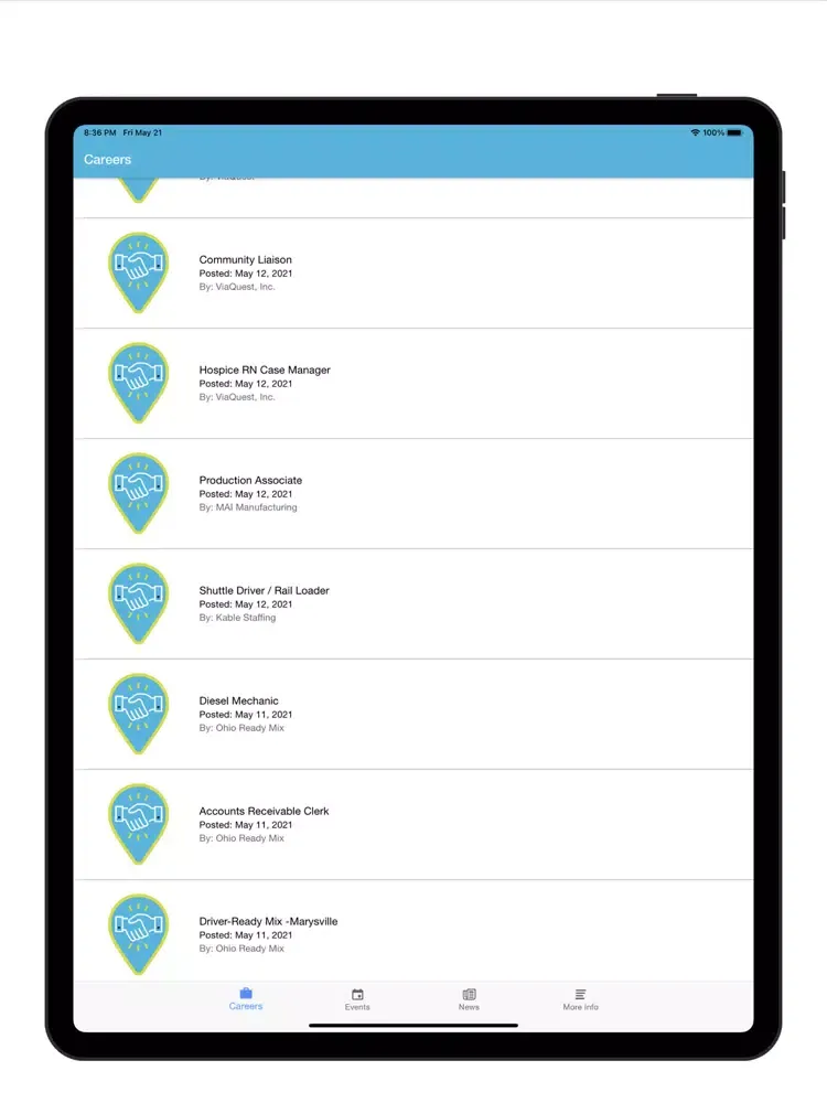 Ảnh chụp màn hình của My Local Career iPad 