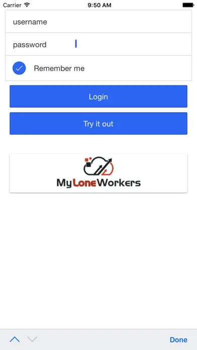 Tangkapan layar MyLoneWorkers M.A.R.S.
