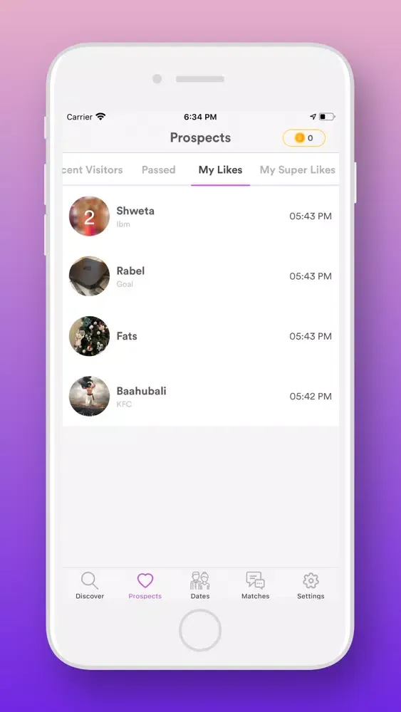Capturas de tela do MyLove Dating App